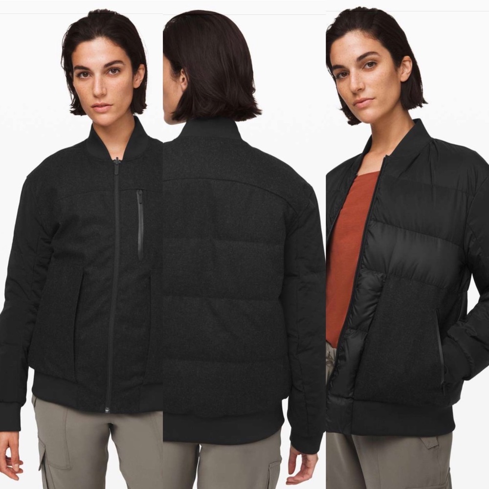 Lululemon Roam Far Wool Bomber, Black 8